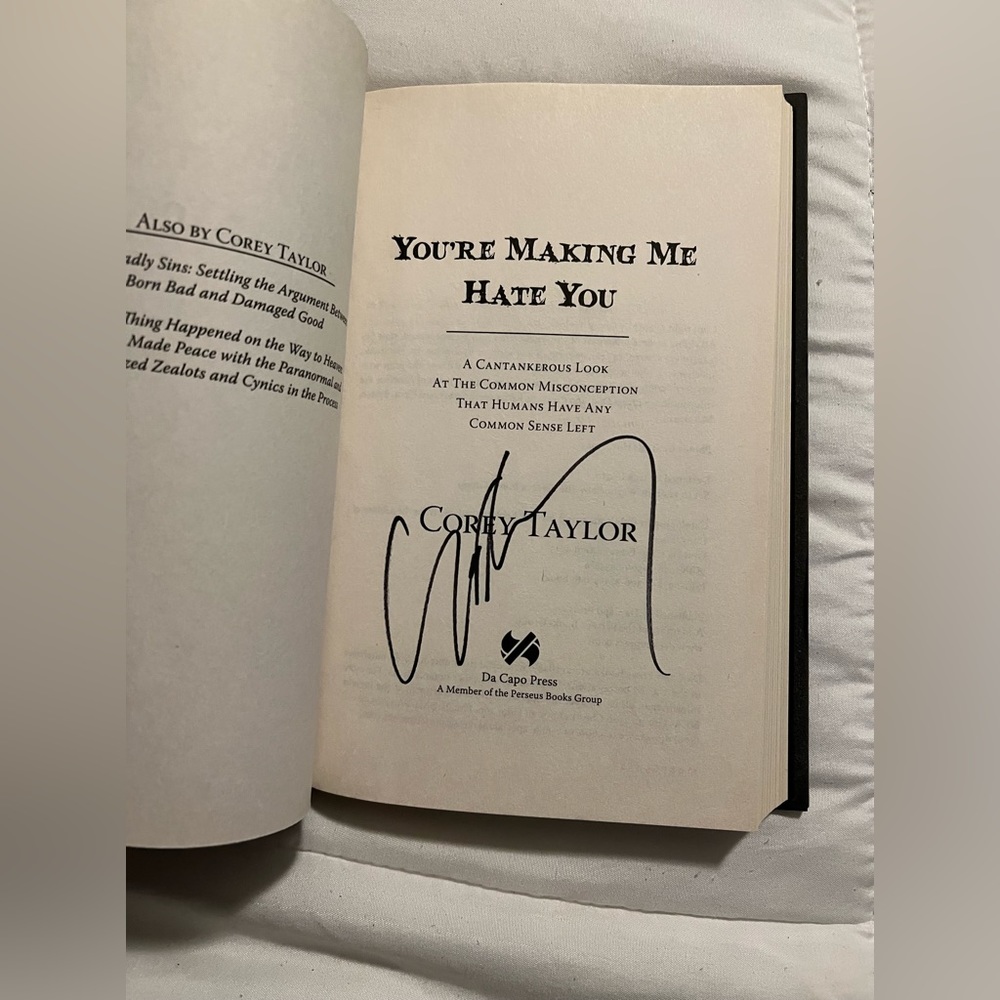 Autographed Corey Taylor Your making me hate you book